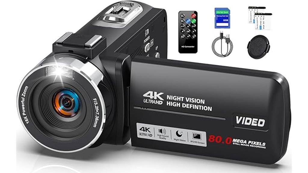 4k hd zoom camcorder