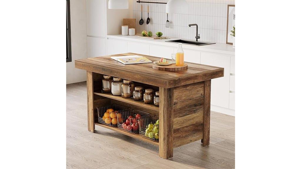 55 inch storage kitchen island