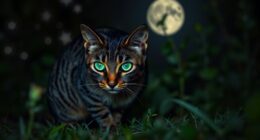 cats eyes reflect light