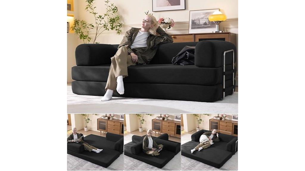 convertible sofa with pillow