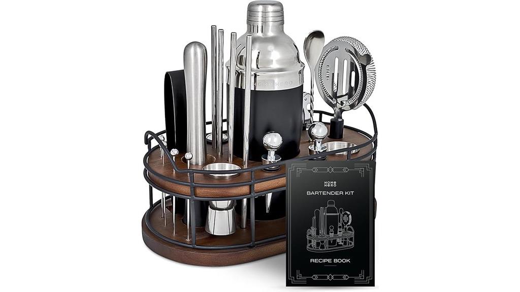 elegant bartender kit display