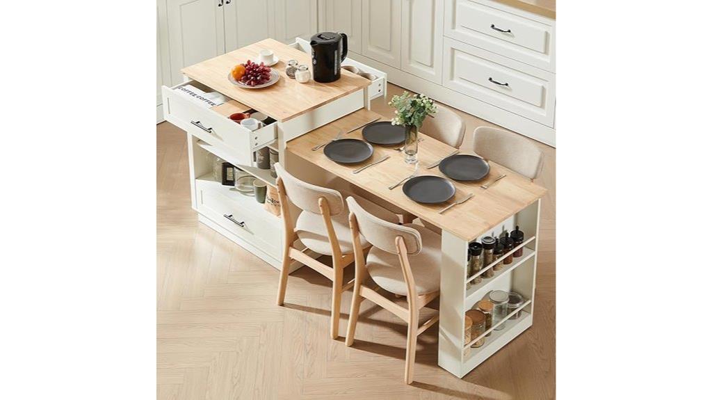 extendable dining kitchen islands