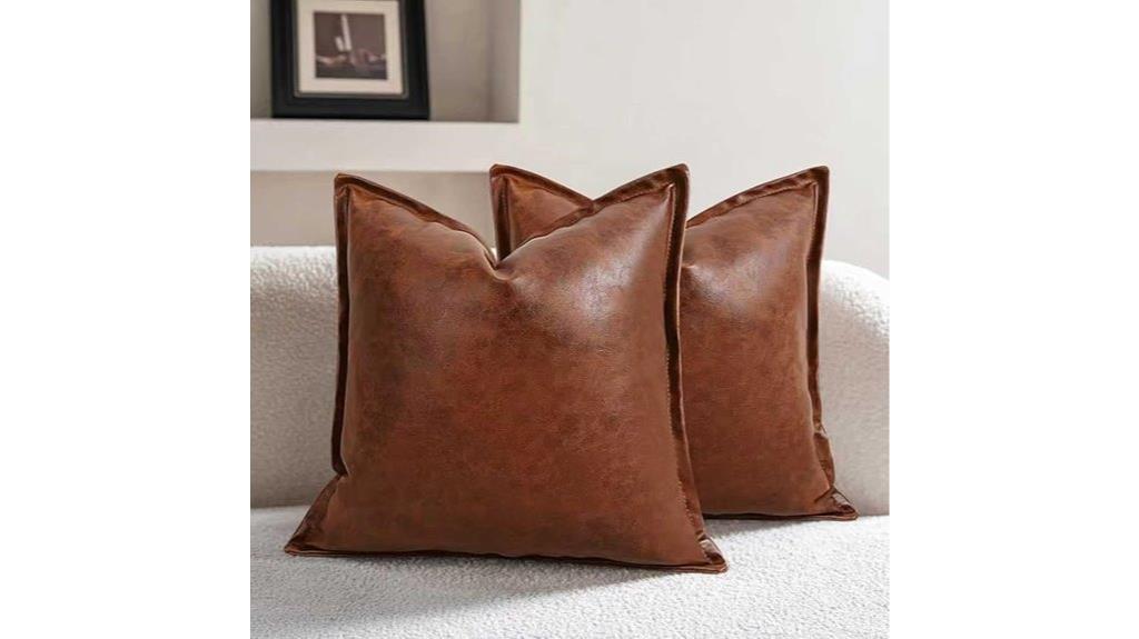 faux leather pillow set