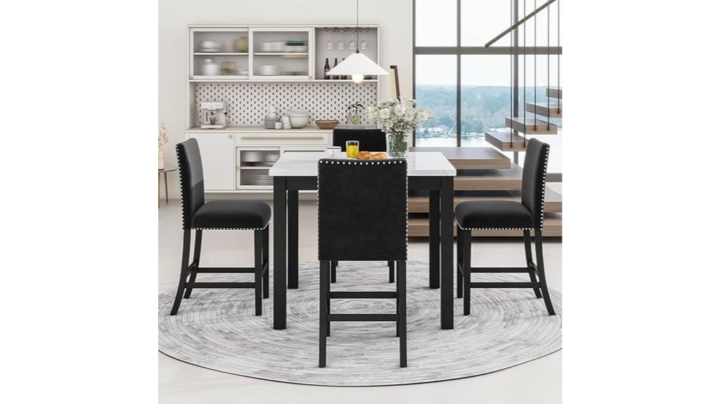 faux marble velvet dining