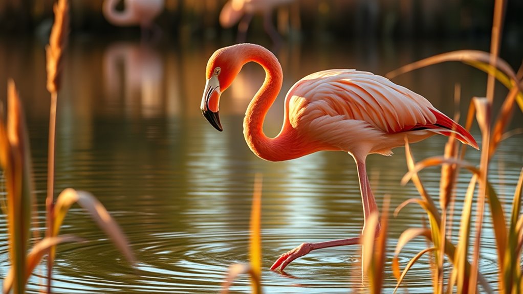 flamingos heat conservation behavior