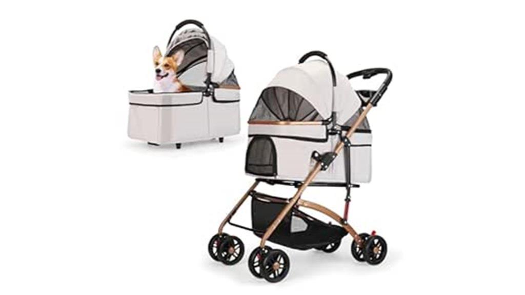 foldable pet stroller three in one