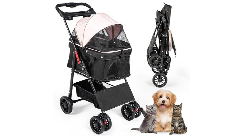 four caster pet stroller