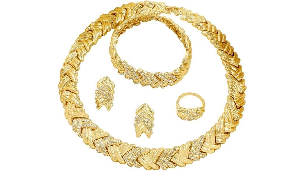 gold crystal wedding jewelry