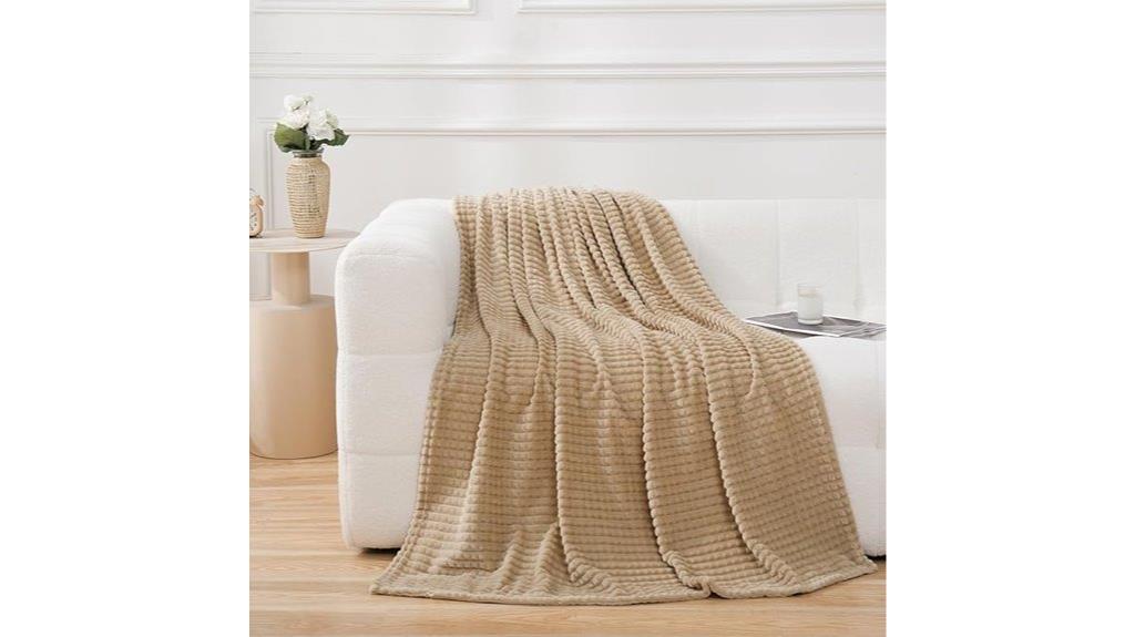 khaki fleece throw blanket