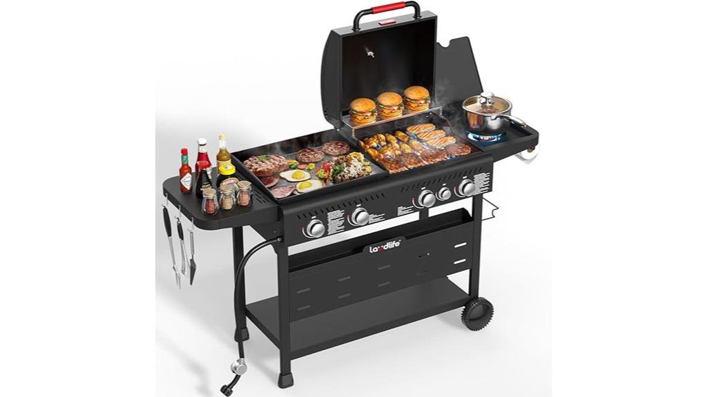 large propane grill with side burner
