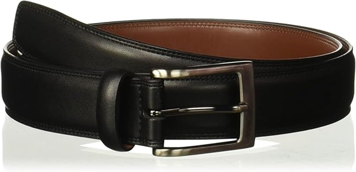 leather belt with silver buckle