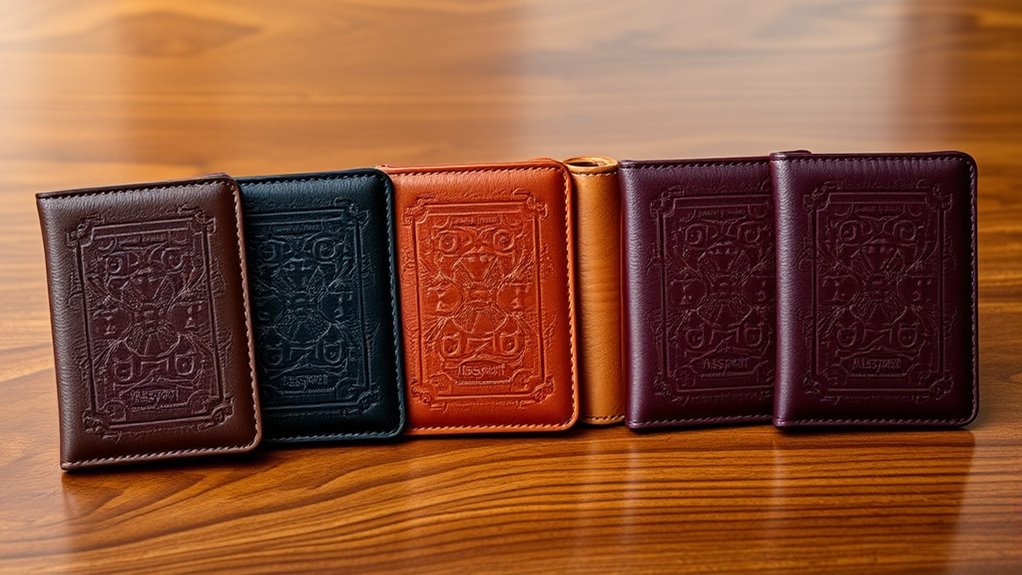 luxury leather passport sets