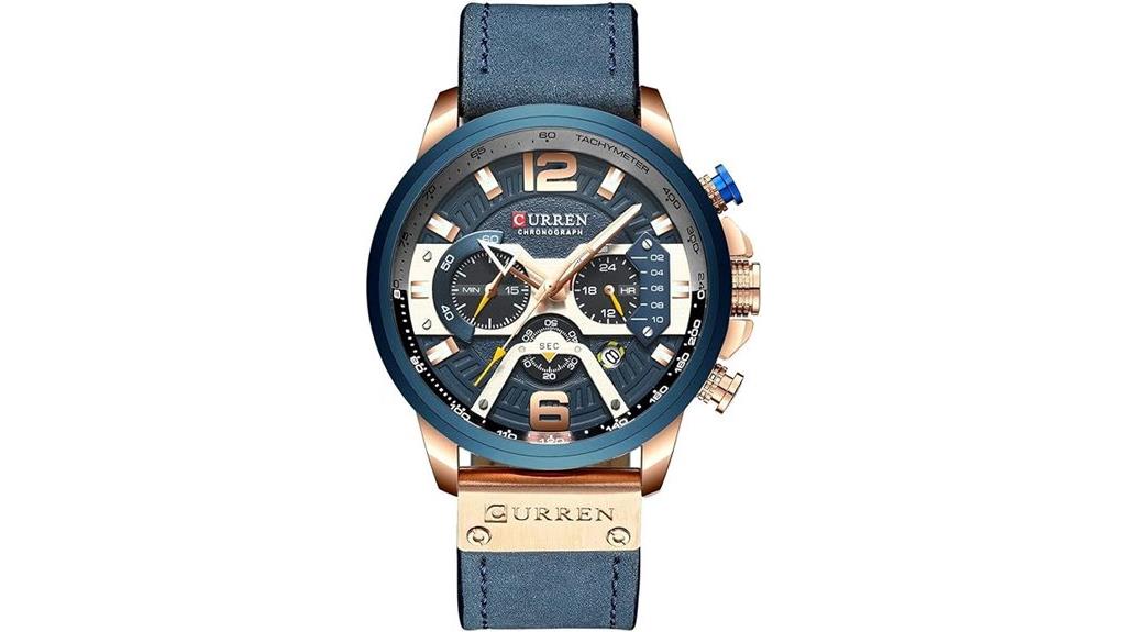 luxury leather strap watch