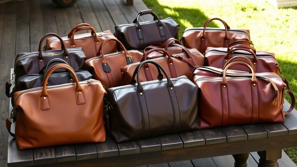 luxury leather weekend bags