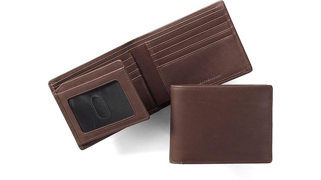 mahogany leather bifold wallet