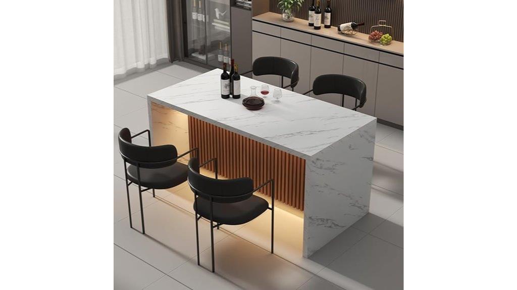 marble look dining table