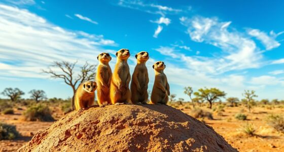 meerkats in kalahari desert