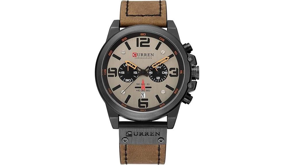 men s leather military watch