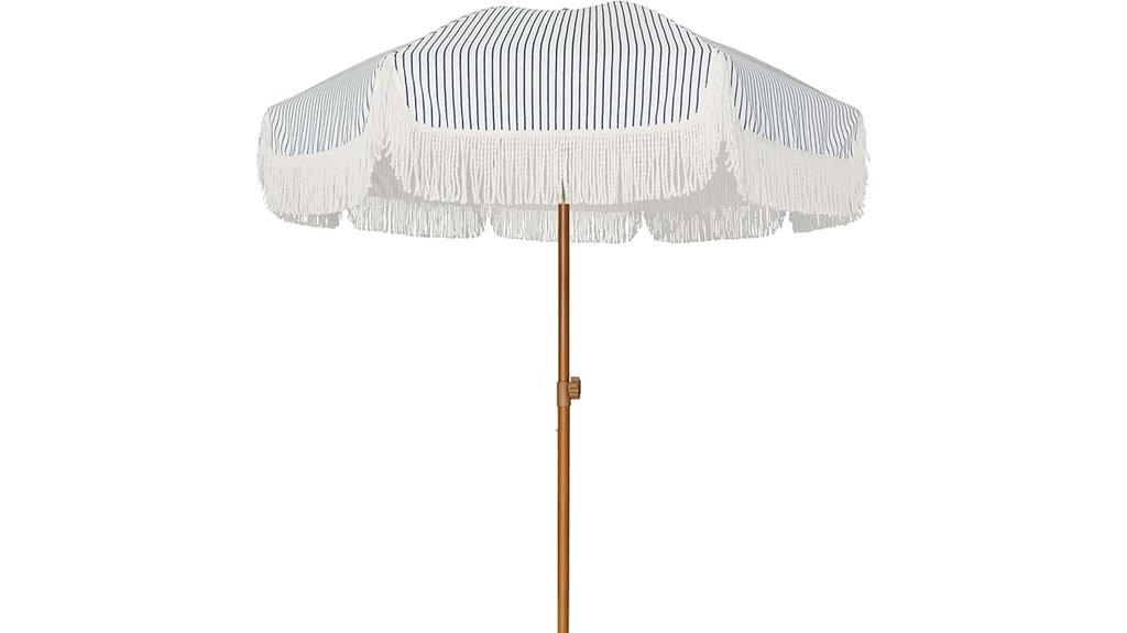 navy blue fringe umbrella