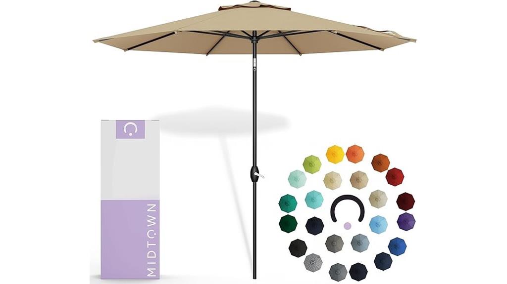 outdoor umbrella sunbrella tan