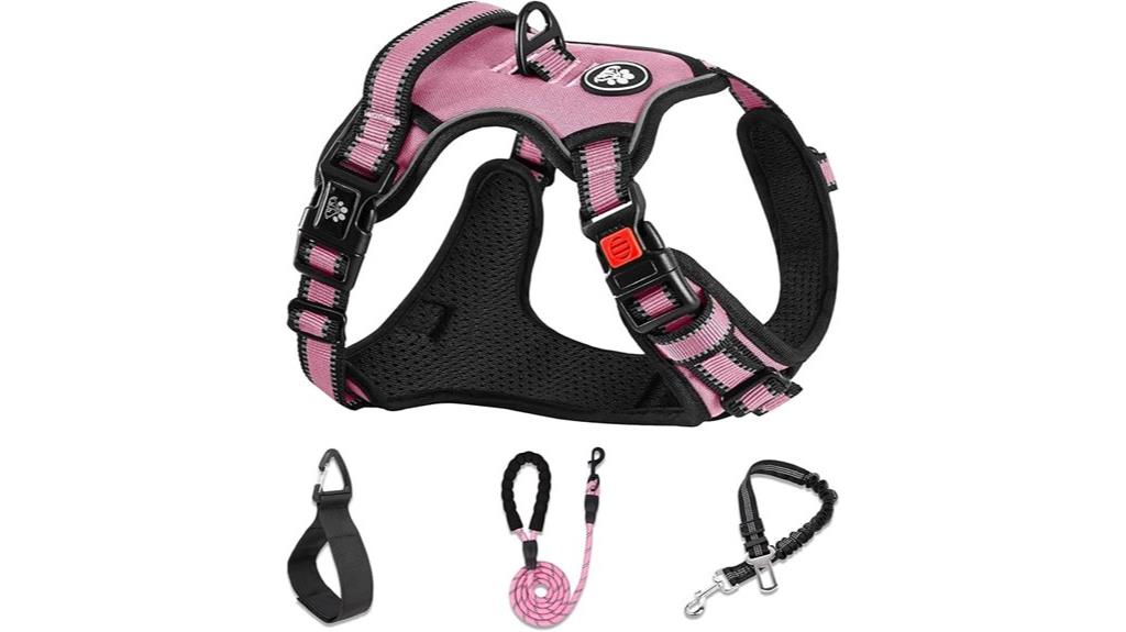 pink medium dog harness