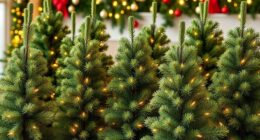 realistic pre lit christmas trees