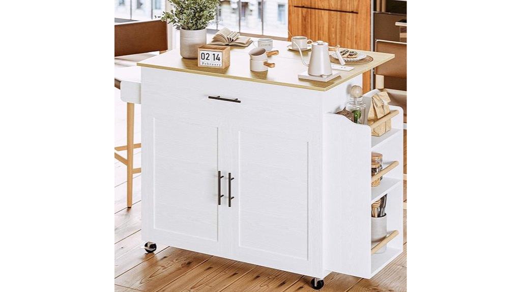 rolling kitchen island with storage