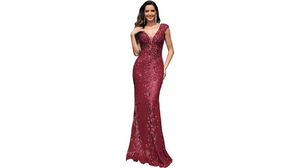 sequined v neck mermaid