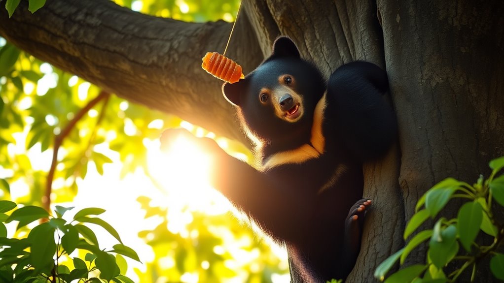 sun bear honey foraging