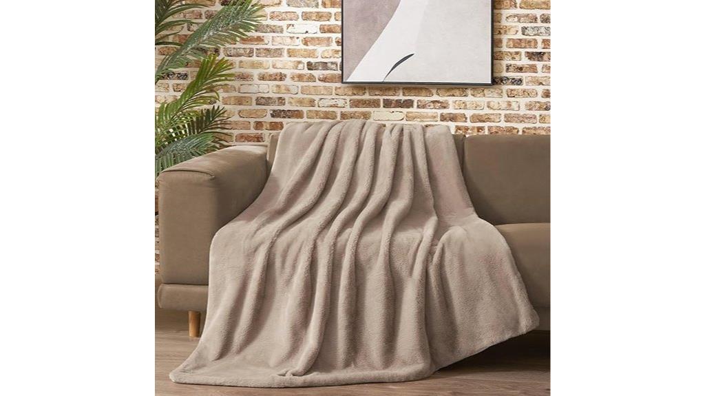 tan faux fur blanket