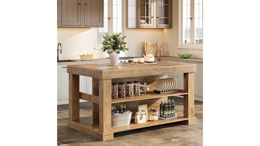 tribesigns kitchen island shelves