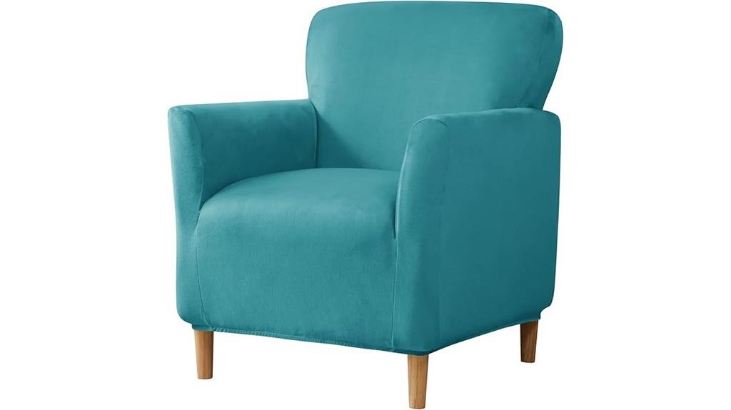 velvet blue armchair cover