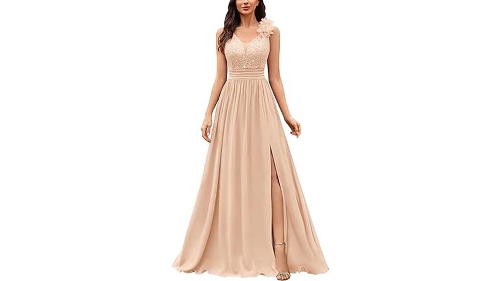 vintage v neck maxi dress