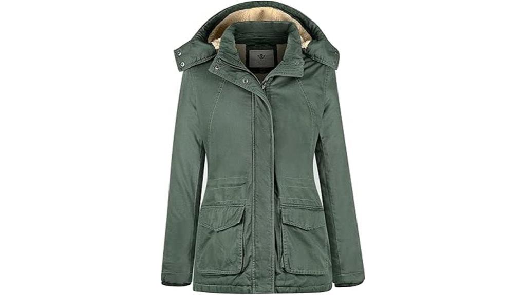 warm sherpa lined winter coat