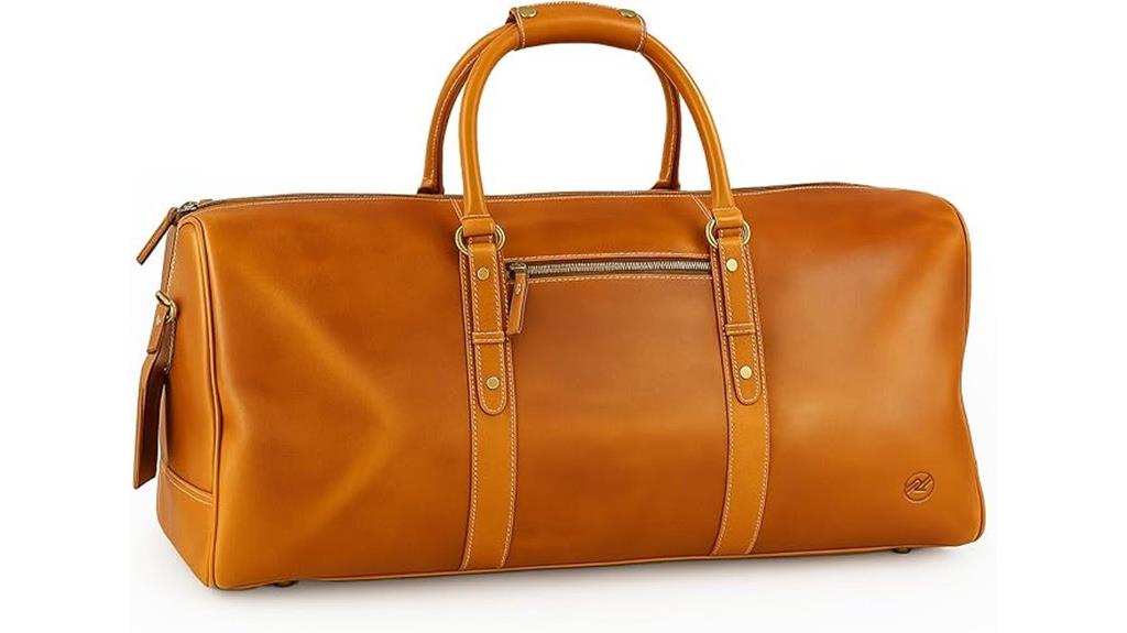 luxury leather travel duffle