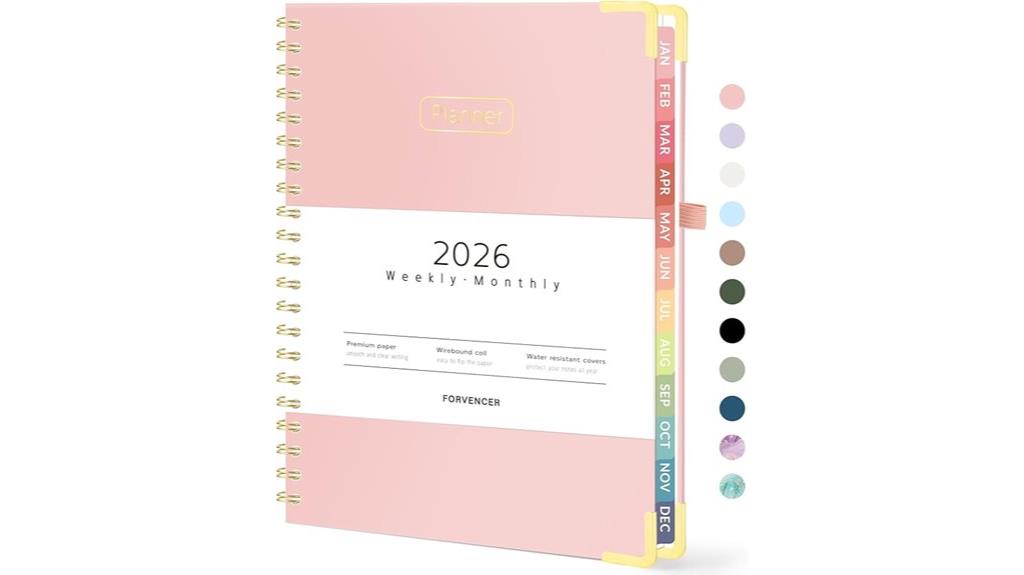 pink hardcover 2026 planner