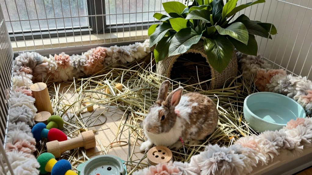 calm enriching bunny habitat