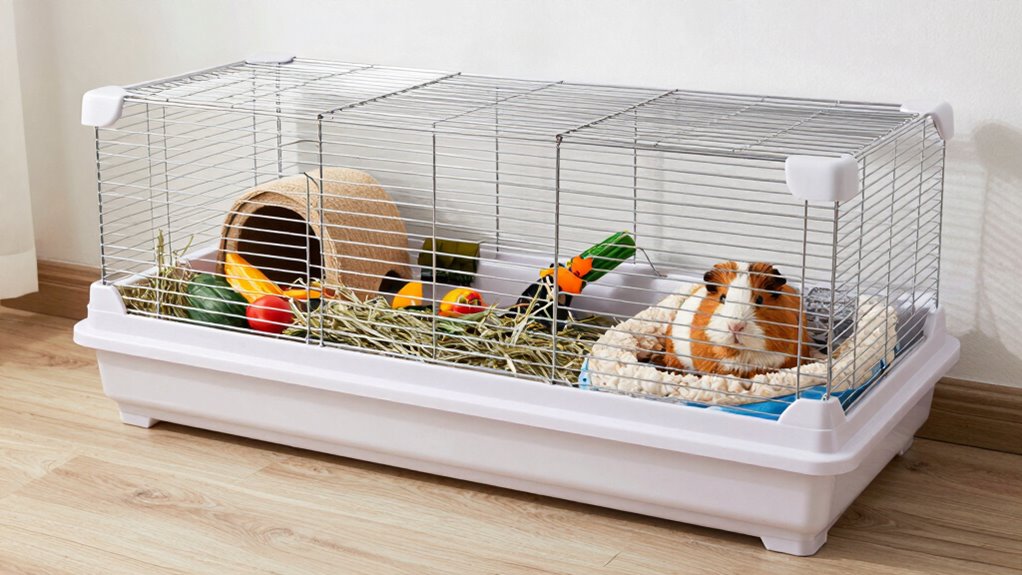 clean comfortable guinea pig habitat