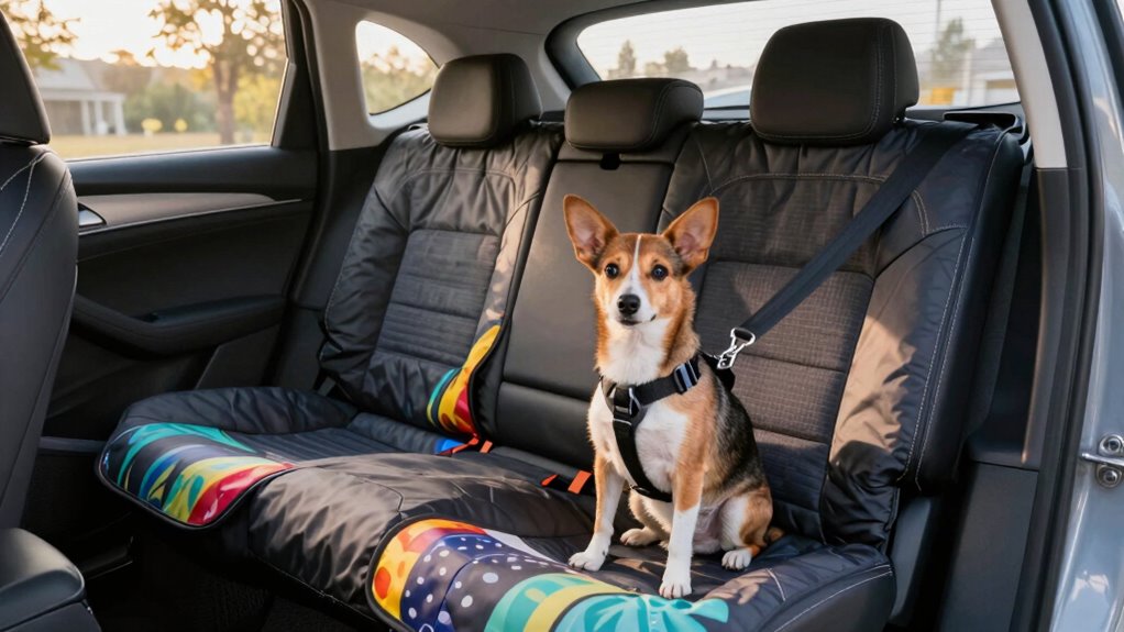 secure dog with harness