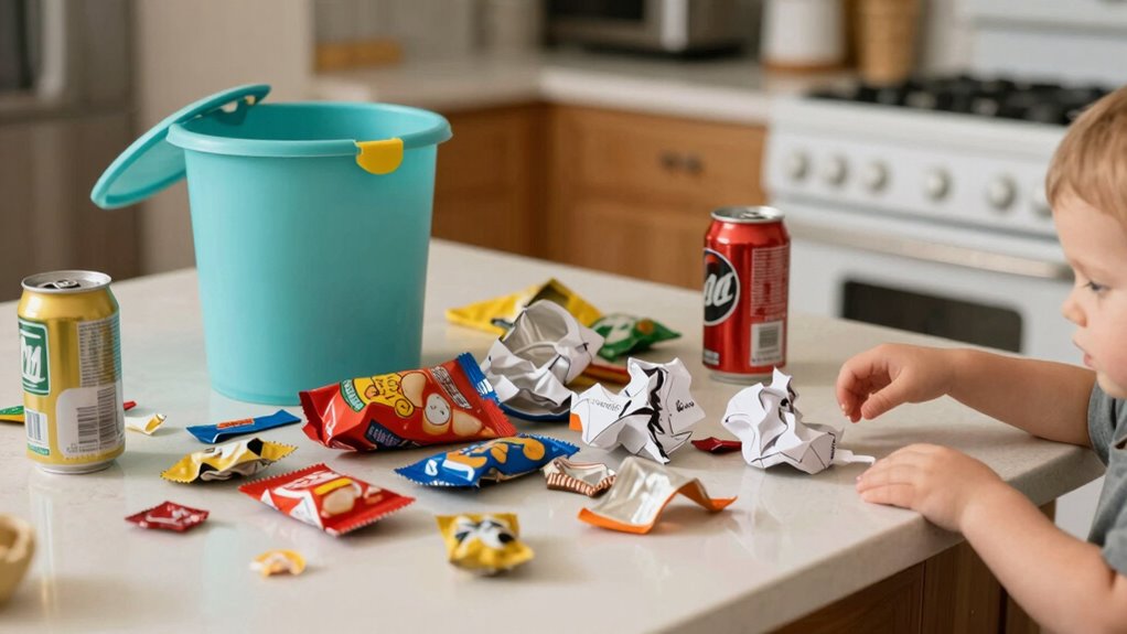 secure trash teach recycling