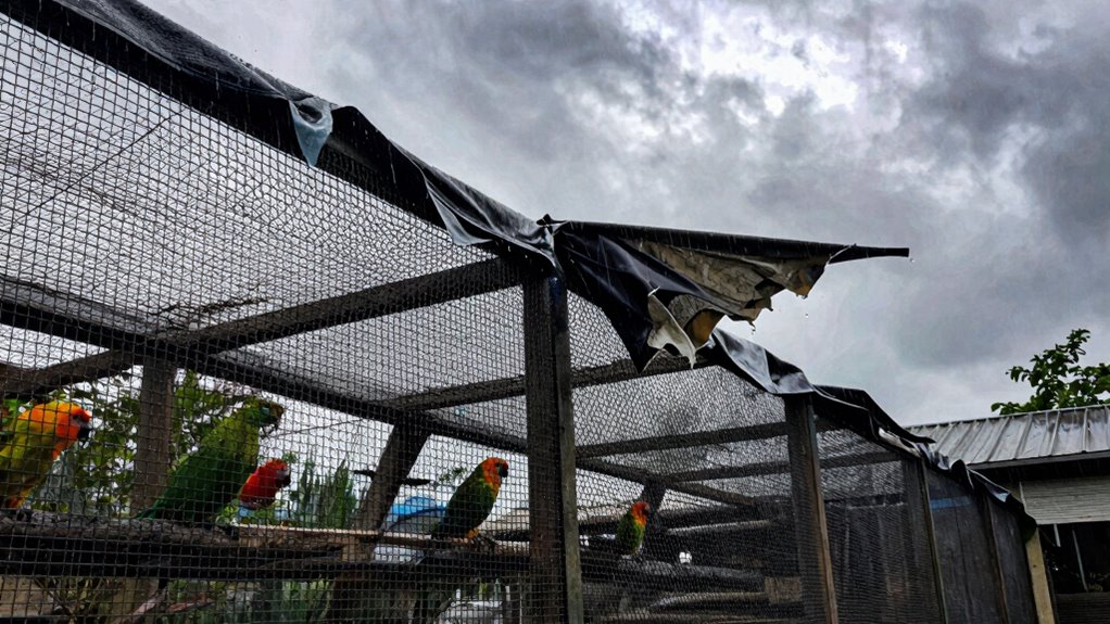 secure weatherproof aviary protection