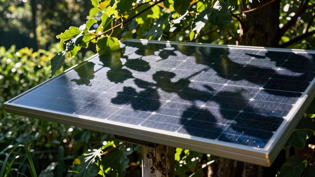 shade reduces solar efficiency