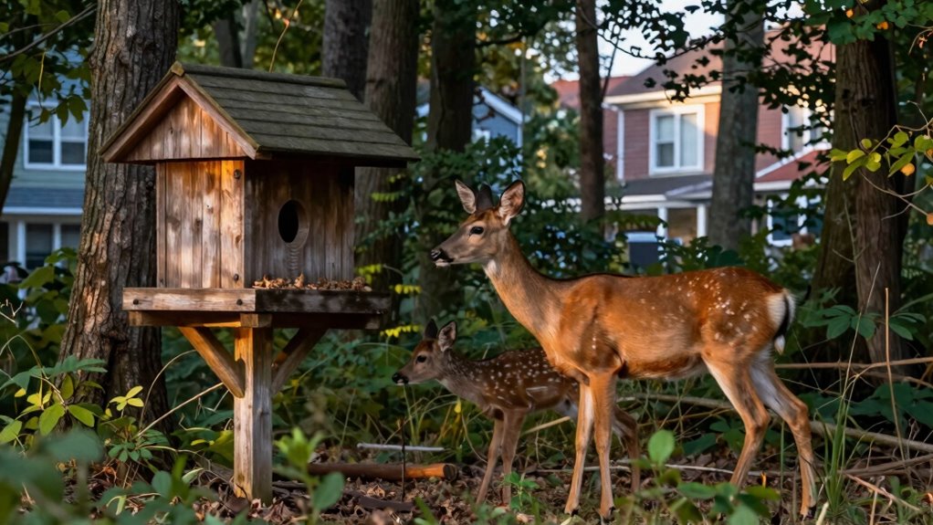 suburban feeders attract frequent social deer