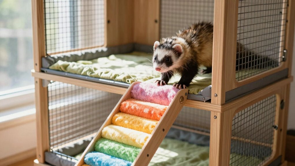 supervised ferret climbing training