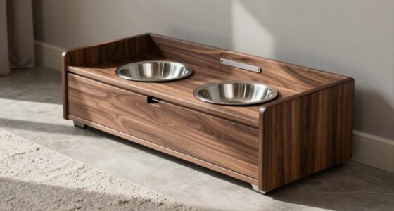 top elevated dog feeder storage