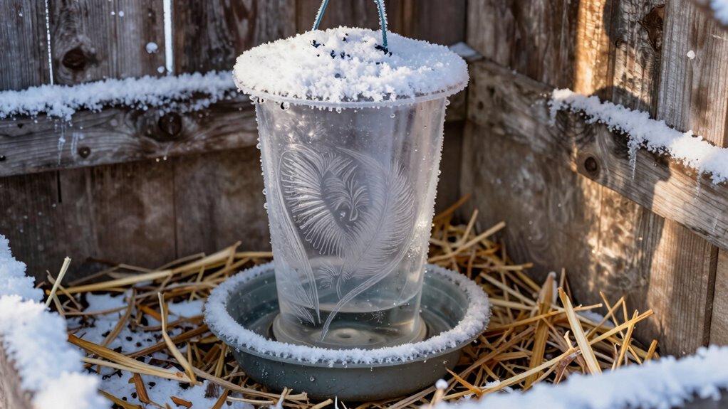 water freezing in chicken coops