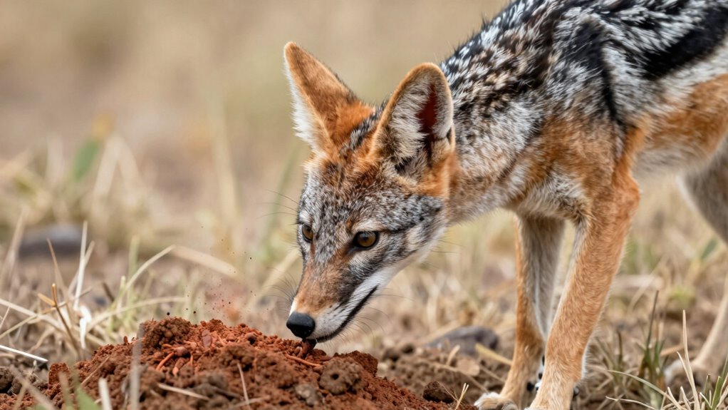 aardwolf feeds on termites