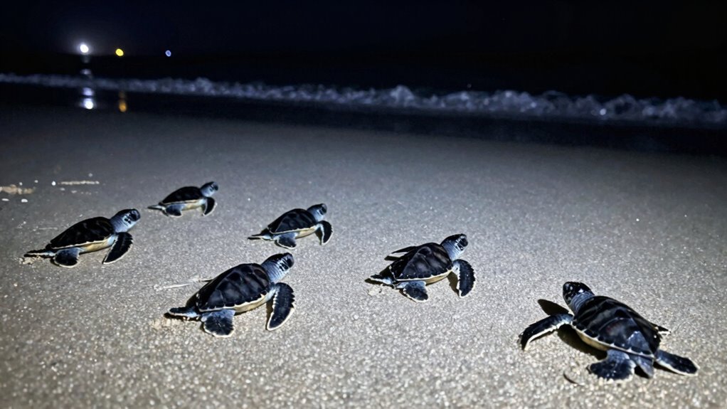 artificial light disorients hatchlings