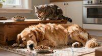 feeding dogs and cats