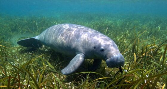 gentle seagrass eating marine mammal